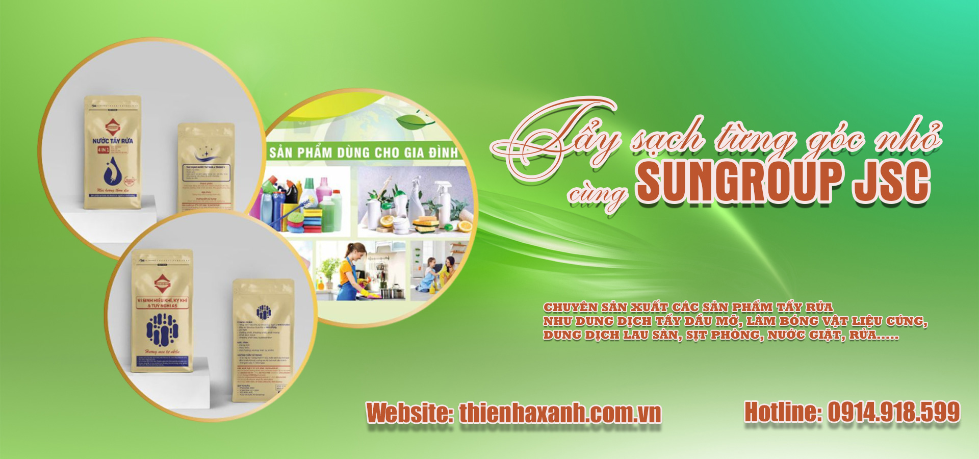 Banner sản phẩm nước tẩy rửa