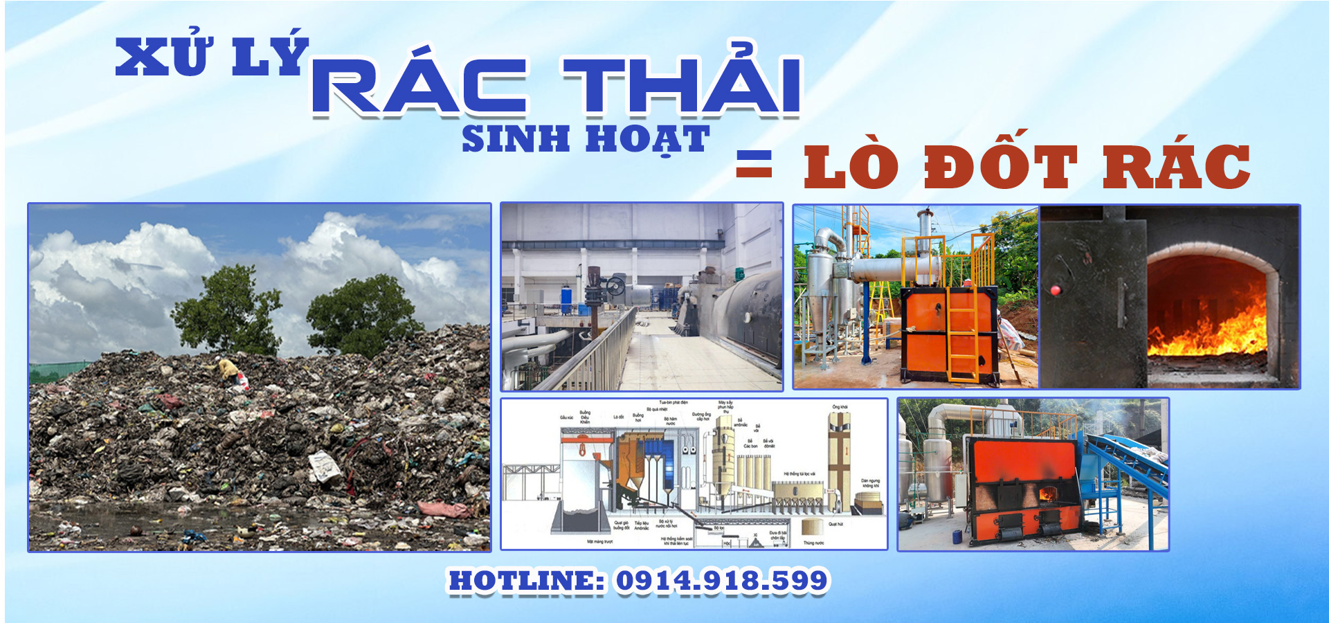 Banner xử lý rác thải bằng lò đốt rác