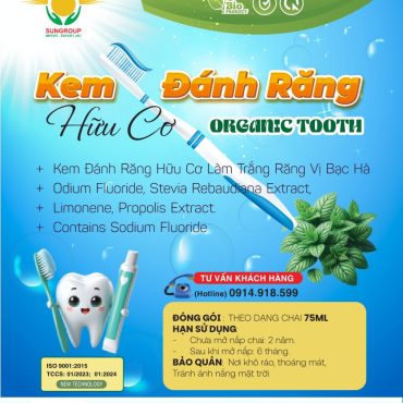 Kem đánh răng hữu cơ làm trắng răng vị bạc hà