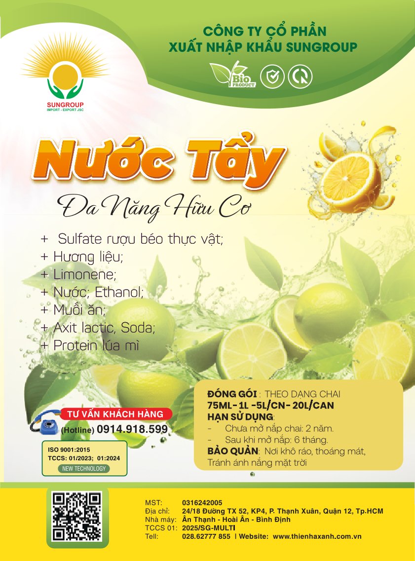 Nước tẩy đa năng hữu cơ